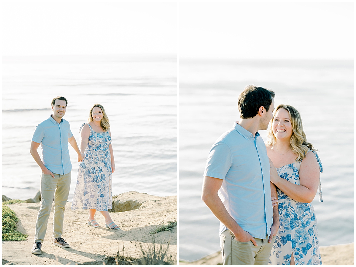 Sunset beach engagement photos