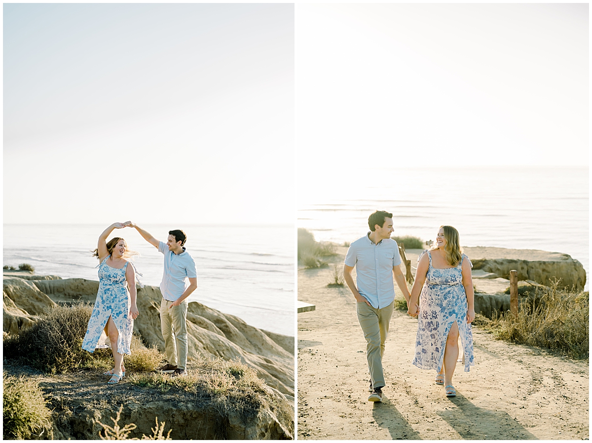 Sunset beach engagement photos